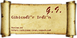 Gibicsár Irén névjegykártya